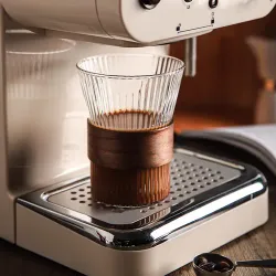 Чашка 300 мл кофейная без ручки Japanese Style Optic дерев. вставка d 8,2 см h11,2 см Barista [1]