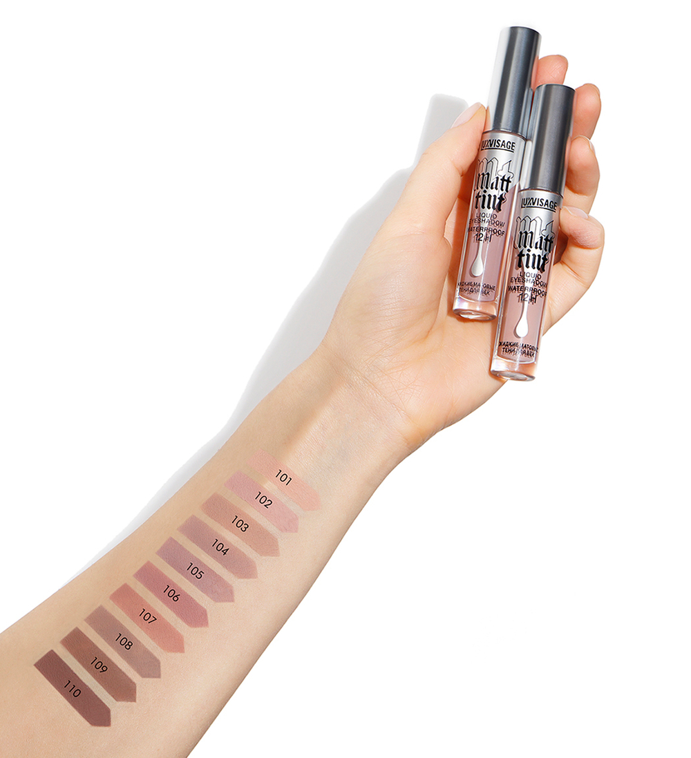 LuxVisage Тени для век Жидкие Матовые тон 102 Dusty Rose Matt tint waterproof 12H 3 мл