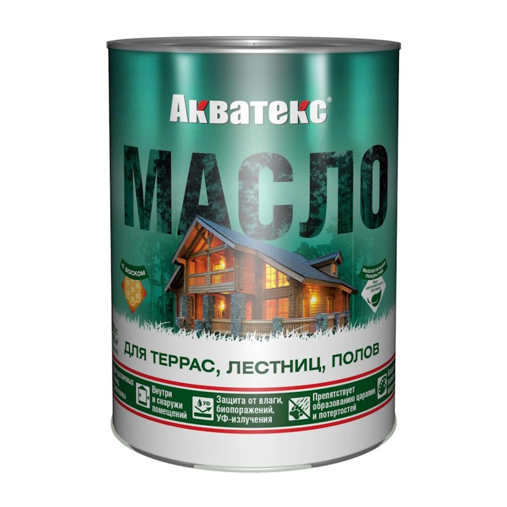 Масло д/террас, лестниц, полов  АКВАТЕКС тик  мат. 0,75л  (Рогнеда)