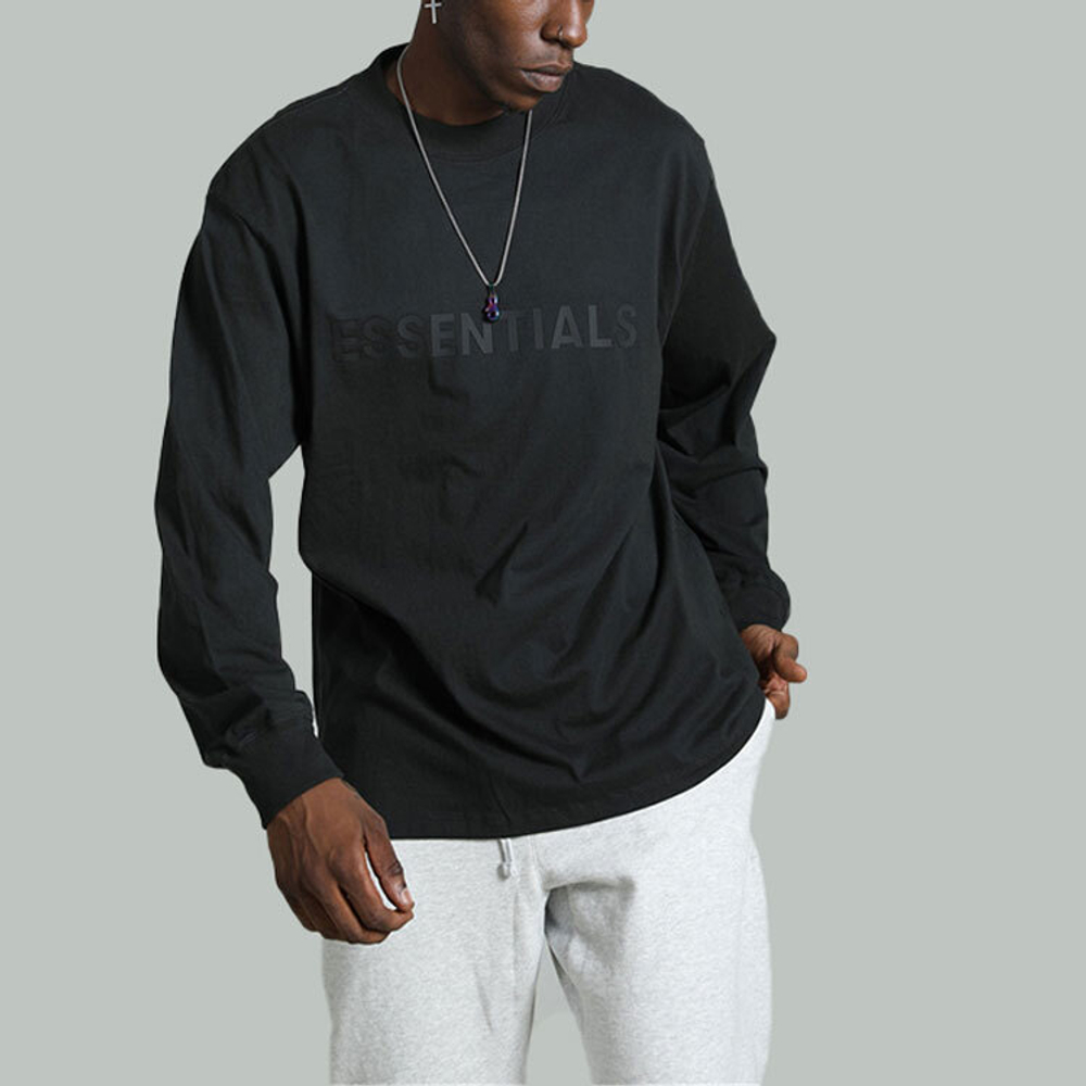 Худи Fear of God Essentials Long Sleeve T-Shirt Black, FOG-FW20-244