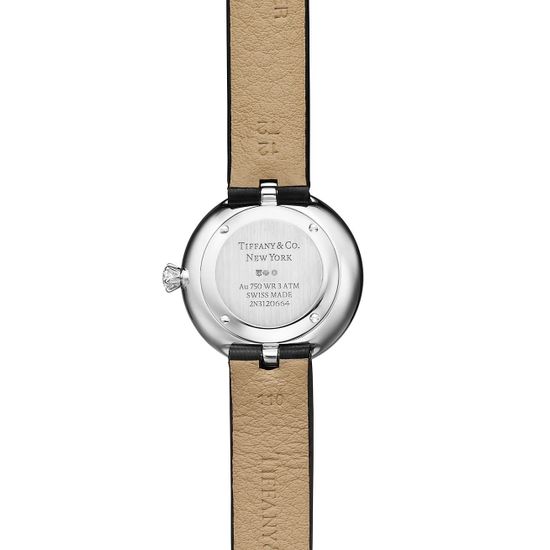 Часы Tiffany Eternity 28 MM Round в белом золоте с бриллиантами