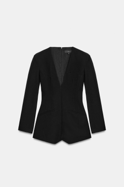 ZARA КОРОТКИЙ КОМБИНЕЗОН С ПОДПЛЕЧНИКАМИ, ЧЕРНЫЙ