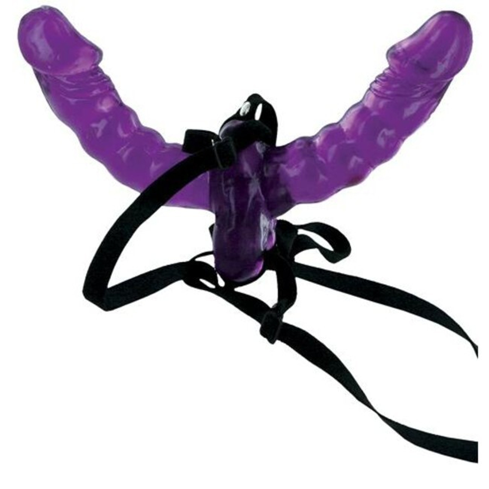 Страпон Double Delight Strap-on Двойное Удовольствие (Цвет: Сиреневый)