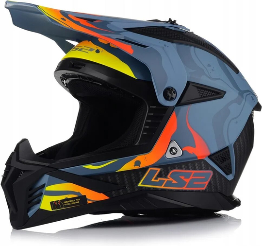 Мотошлем LS2 MX708 Fast II Wash, темно-серый, матовый