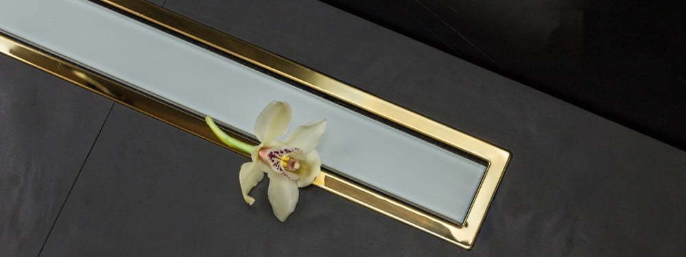 Душевой лоток Pestan Confluo Premium Line 650 White Glass Gold
