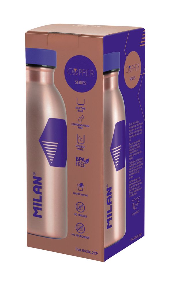 Бутылка металлическая для напитков 354 мл, под медь, Milan Silver series 643012CP