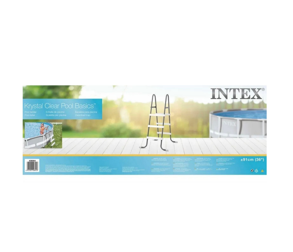 Лестница для бассейна 132 см Intex 28067, четырехступенчатая лестница-стремянка с площадкой