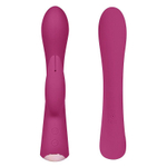 Бордовый вибромассажер-кролик 5 Silicone Bunny Love - 19,1 см. (Цвет: бордовый)