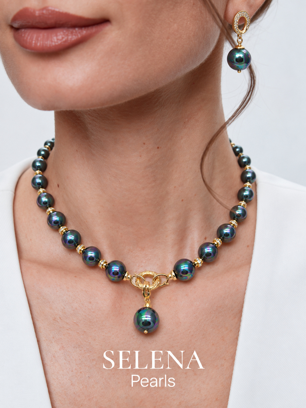 91004672 Колье-трансформер Selena Pearls