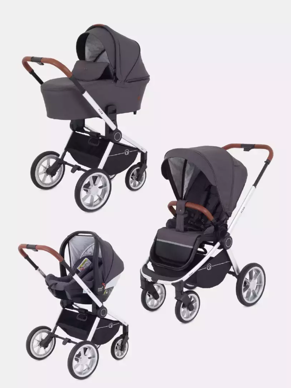 Коляска детская "FLEX" (3в1) RA071 Moon Grey