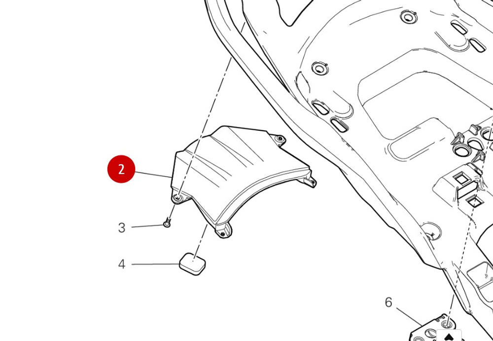 Ducati Нижняя заглушка хвоста Multistrada V4 4801B071AA