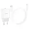 Adapter Сетевое зарядное устройство с кабелем HOCO C104A Stage single port PD20W Charger Set (C to iP)(EU) White