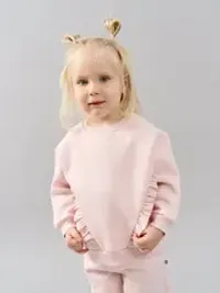 Свитшот с рюшей "Клубничный коктейль" утепленный 0+