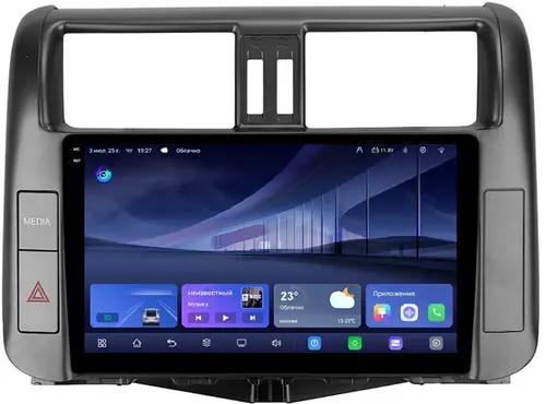 Магнитола для Toyota Land Cruiser Prado 150 2009-2013 (взамен 7" навигации) - Kuberg QLed+2K, Android 14, TS105, Быстрейшая, CarPlay, SIM-слот