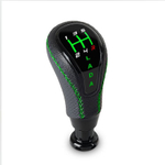 Ручка КПП с белой LED-подсветкой для ЛАДА Калина 2 экокожа, синяя, черный глянец