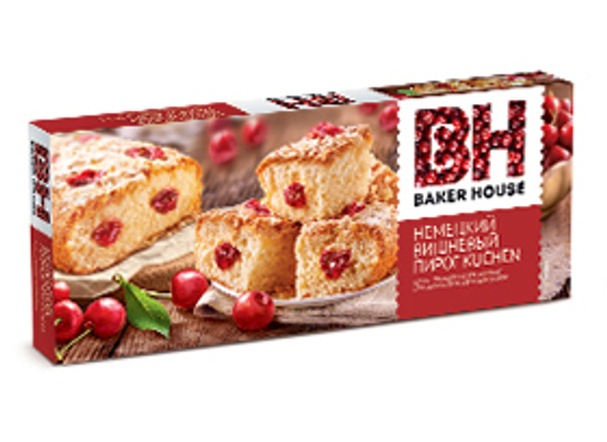 Пирог бисквитный KUCHEN вишневый Baker House 350г (8шт)