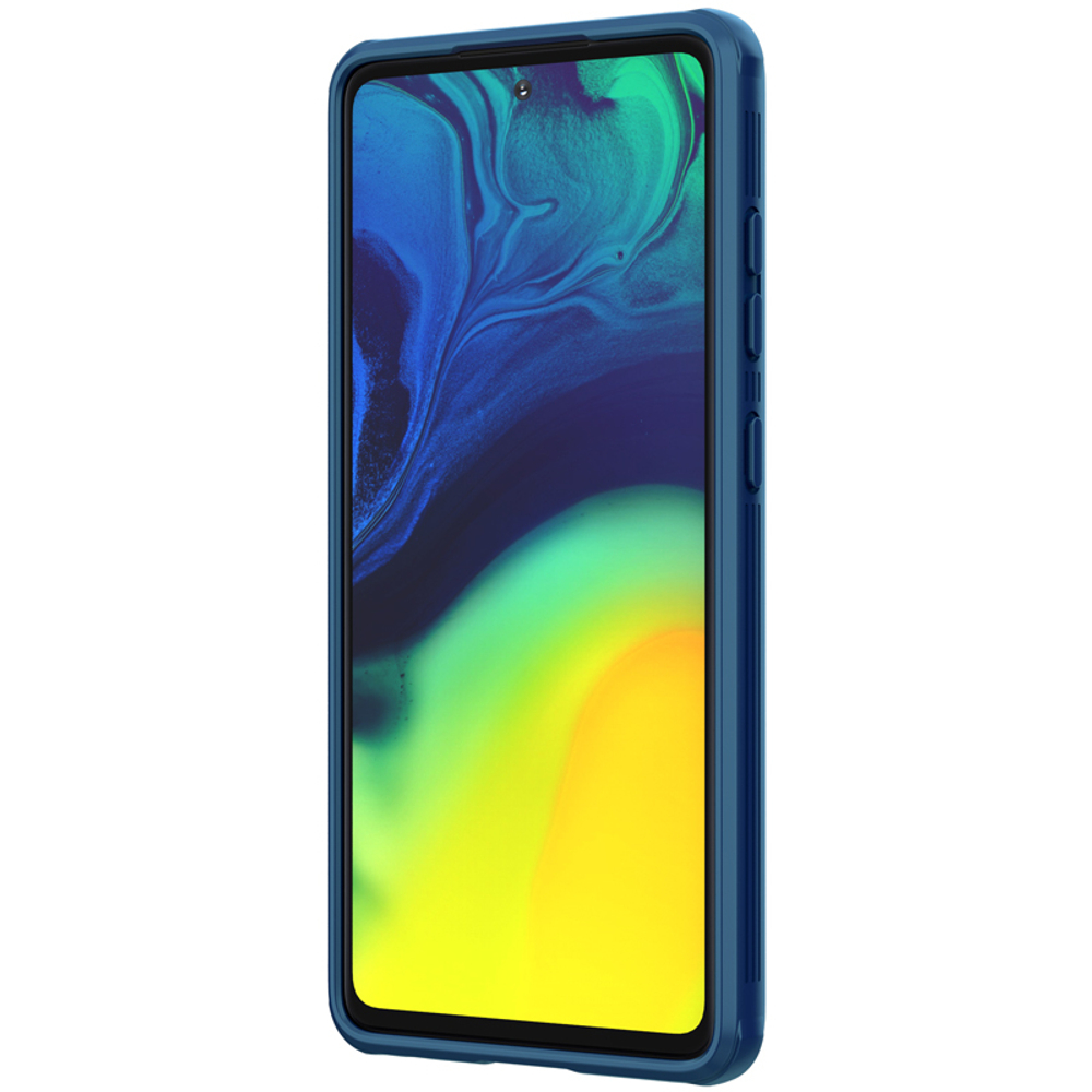 Чехол синего цвета от Nillkin CamShield Pro Case для Samsung Galaxy A52 (4G/5G), с защитной шторкой задней камеры