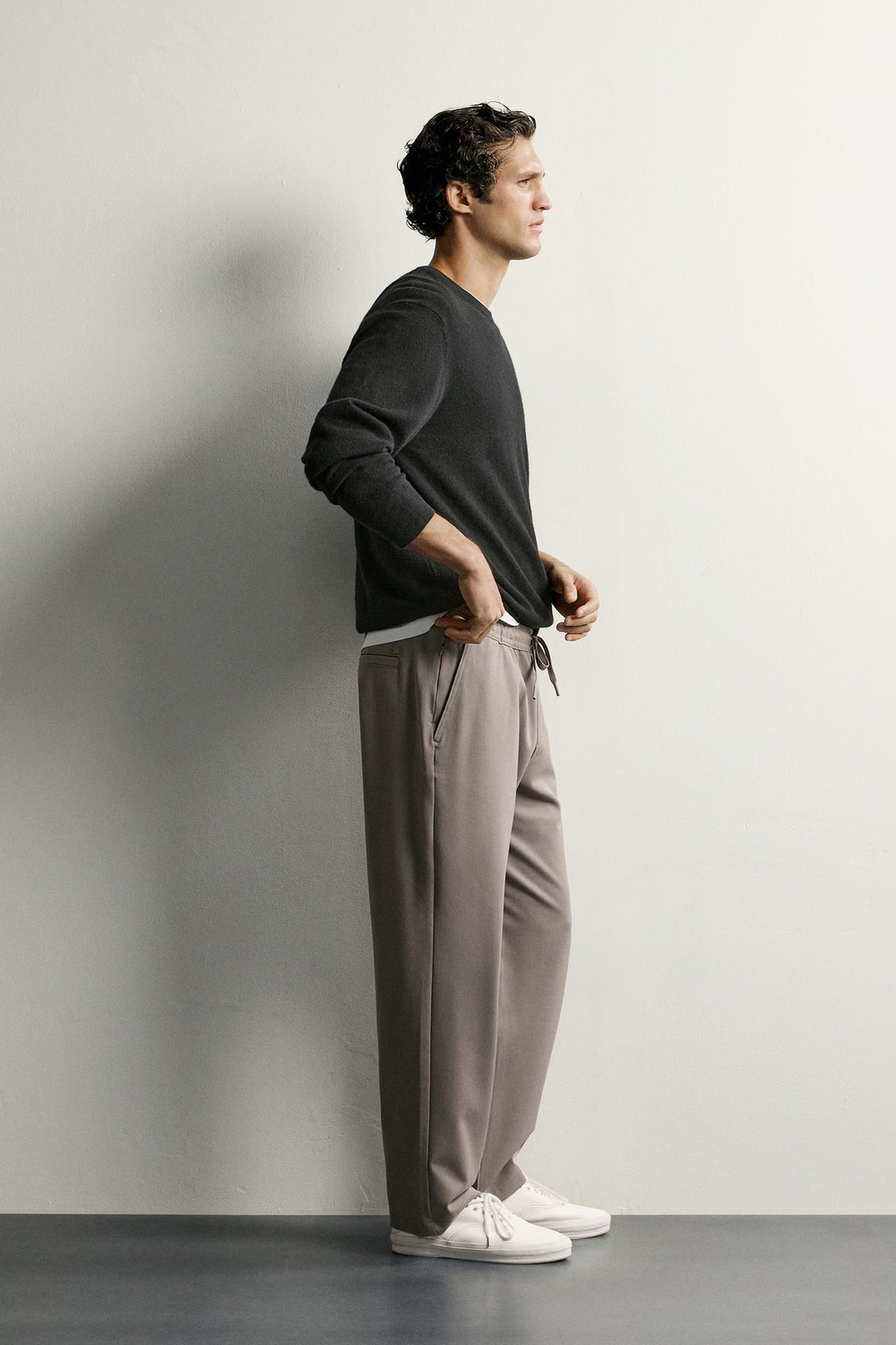 ZARA БРЮКИ COMFORT REGULAR FIT, СЕРО-КОРИЧНЕВЫЙ