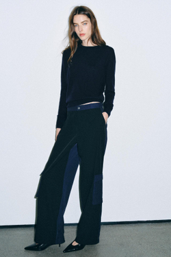 ZARA КОМБИНИРОВАННЫЕ БРЮКИ С КАРМАНАМИ — ZW COLLECTION, МОРСКОЙ СИНИЙ