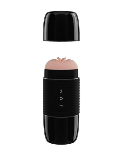Мастурбатор-вагина Mr.B с вибрацией и bluetooth-колонкой (Цвет: черный с бежевым)