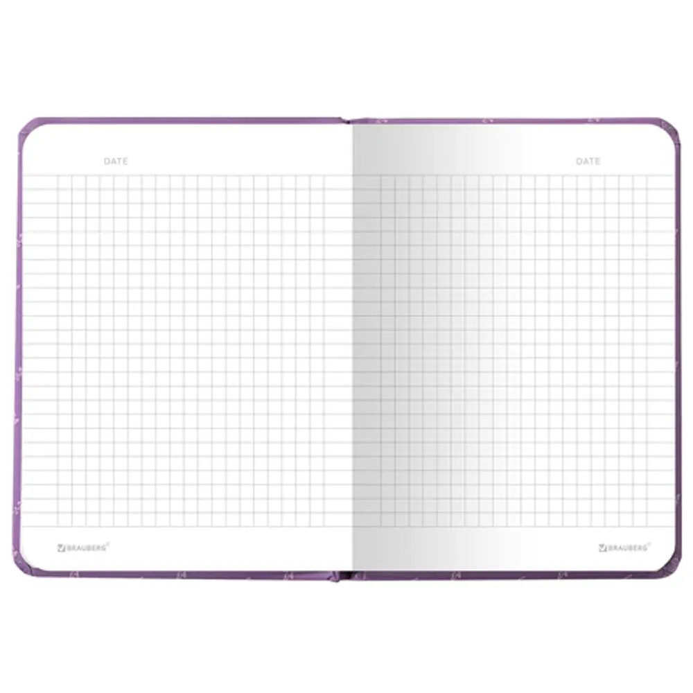Записная книжка А6, 96л, обл. картон., Brauberg Lavender, сиреневый, на резинке
