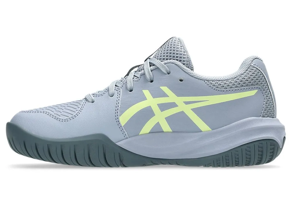 Детские теннисные кроссовки Asics Gel-Resolution X GS - grey blue/pistachio