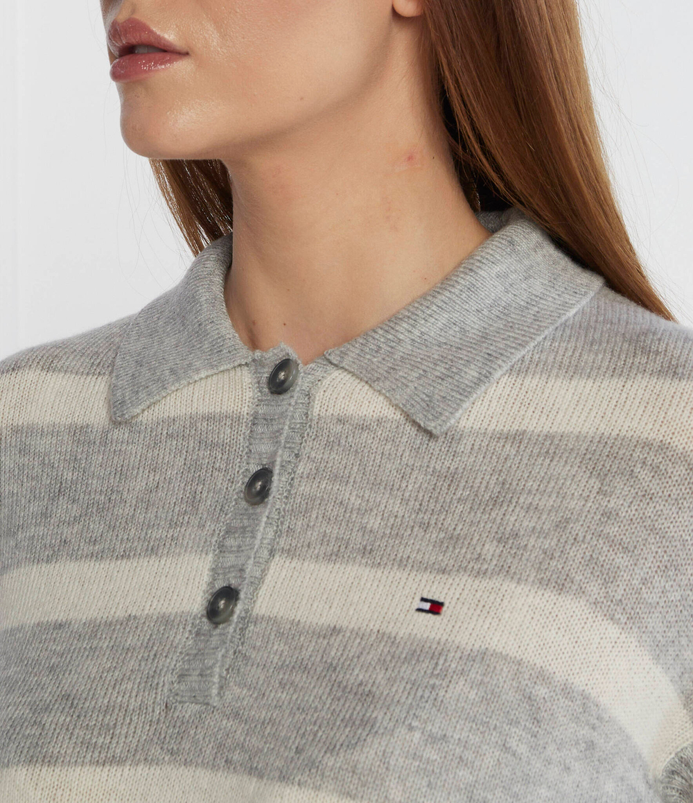 Хлопковый свитер soft wool поло-nk sweater Tommy Hilfiger - серый(WW0WW39879)