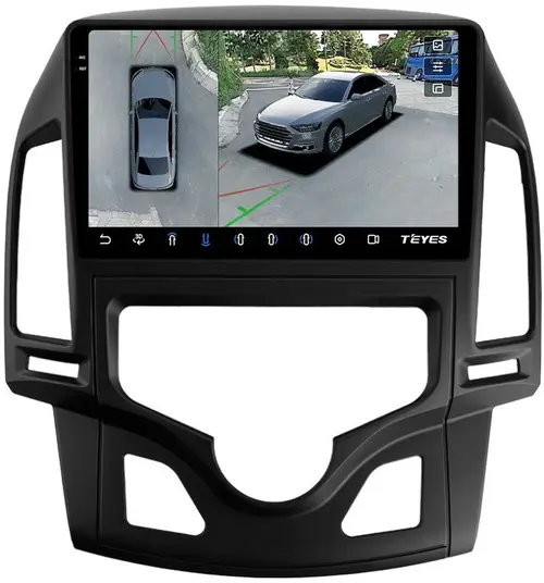 Магнитола для Hyundai i30 2007-2012 (климат) - Teyes CC3-2K-360 на Android 10, Быстрая, 2K QLED, CarPlay, 4G SIM-слот, 4 камеры в комплекте