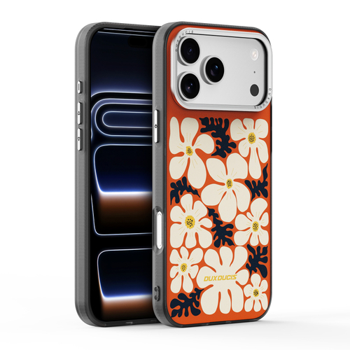 Чехол с MagSafe и рисунком оранжевого цвета для iPhone 17 Pro, от Dux Ducis серия Moro Series Magnetic