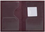 Обложка для паспорта натуральная кожа плетенка, "PASSPORT", бордовая, BRAUBERG, 237195