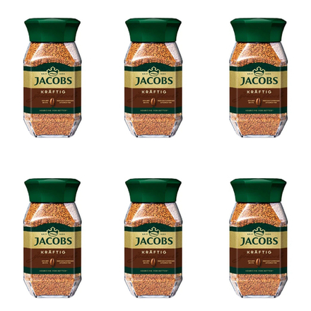 Кофе растворимый Jacobs Kraftig, 200 г стеклянная банка (Якобс) х 6 шт