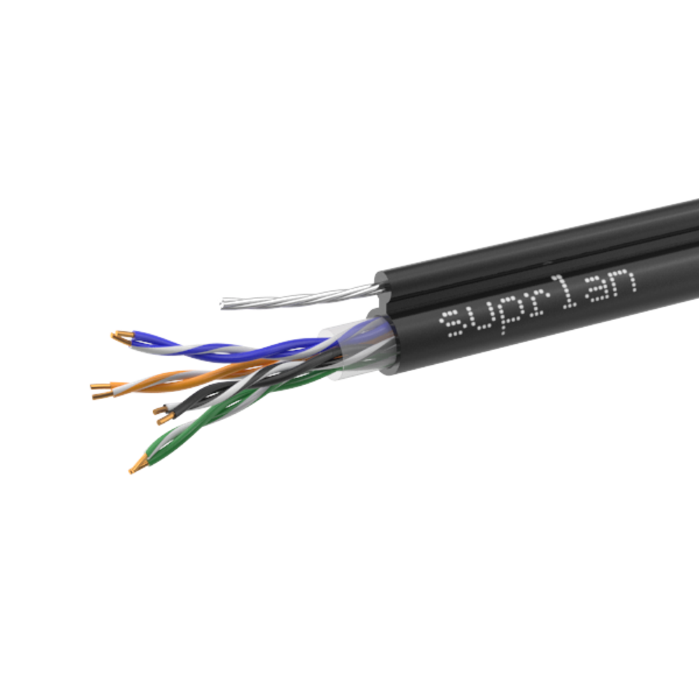 UTP Cat5e 4x2xAWG24 Cu PE Outdoor T-FG8 (трос) SUPRLAN Standard уличный с тросом витая пара