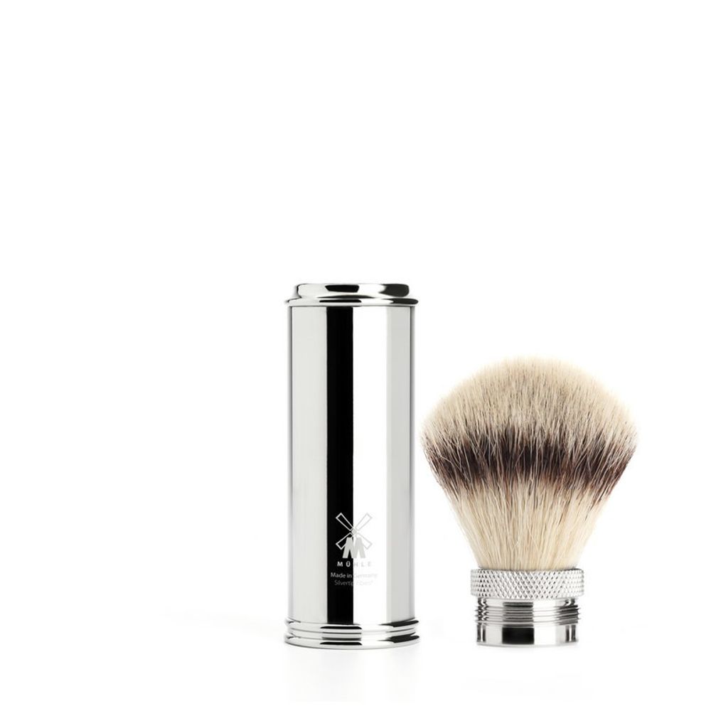 Дорожный помазок MUEHLE, фибра высшей категории Silvertip, размер M, хром (31 M 20)