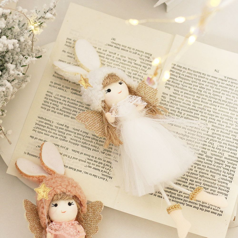 Декоративный ангелочек новогодний "Bunny Angel", белый
