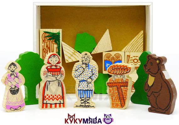 Деревянный конструктор "Маша и медведь"