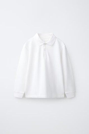 ZARA ОДНОТОННОЕ ПОЛО, БЕЛЫЙ