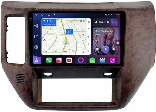 Магнитола для Nissan Patrol Y61 2004-2010 (рамка дерево) - FarCar BM3258M-2K монитор 9.5" 2K QLED на Android 14, Быстрая, CarPlay, 4G SIM-слот
