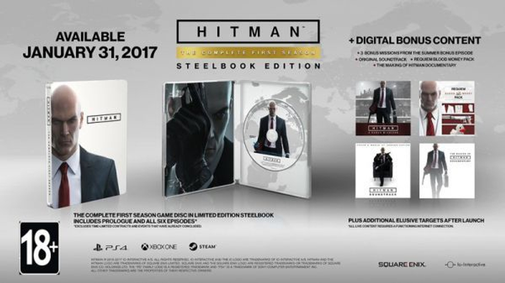 Hitman: The Complete First Season (диск для PS4, интерфейс и субтитры на русском языке)