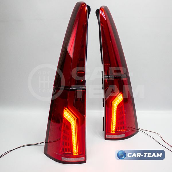 Задние фонари Лада Ларгус, Ларгус FL светодиодные в стиле Volvo, красные (RED+W)