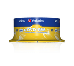 Оптический диск Verbatim DVD+RW 4.7GB 4X SERL Matt Silver, Spindle, 25 шт