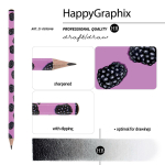 Карандаш ч/г НВ "HappyGraphix. Сердечки. Эмоции. Бирюза" (Bruno Visconti)