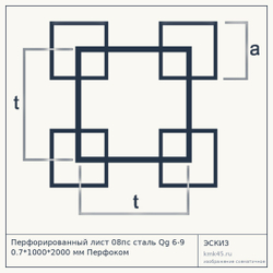 Эскиз: Перфорированный лист 08пс сталь Qg 6-9 0.7*1000*2000 мм Перфоком