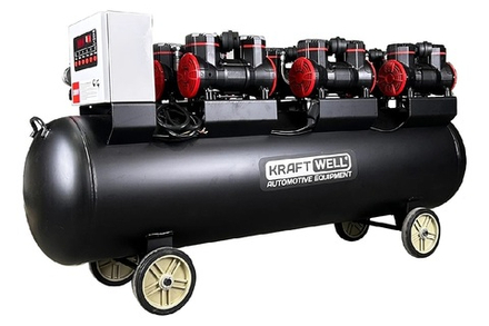 KraftWell KRW-AC1500-280L Поршневой безмасляный компрессор KraftWell 1500 л/мин, 10 бар, 280 л, 380 В