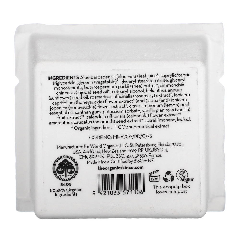 The Organic Skin Co., Hydration Agent, увлажняющий крем, ваниль и амарант, 50 мл (1,7 жидк. унц.)