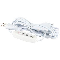Разветвитель сетевой для линейных светильников ЭРА 3х IEC C7 2pin+timer на 3 точки с таймером 4, 8, 12H 2 м | Аксессуары для фито светильников