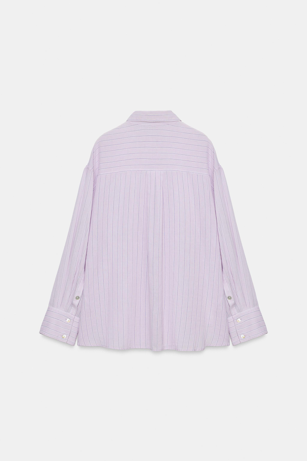 РУБАШКА ОВЕРСАЙЗ ИЗ ШИФОНА В ПОЛОСКУ С КАРМАНОМ — ZARA