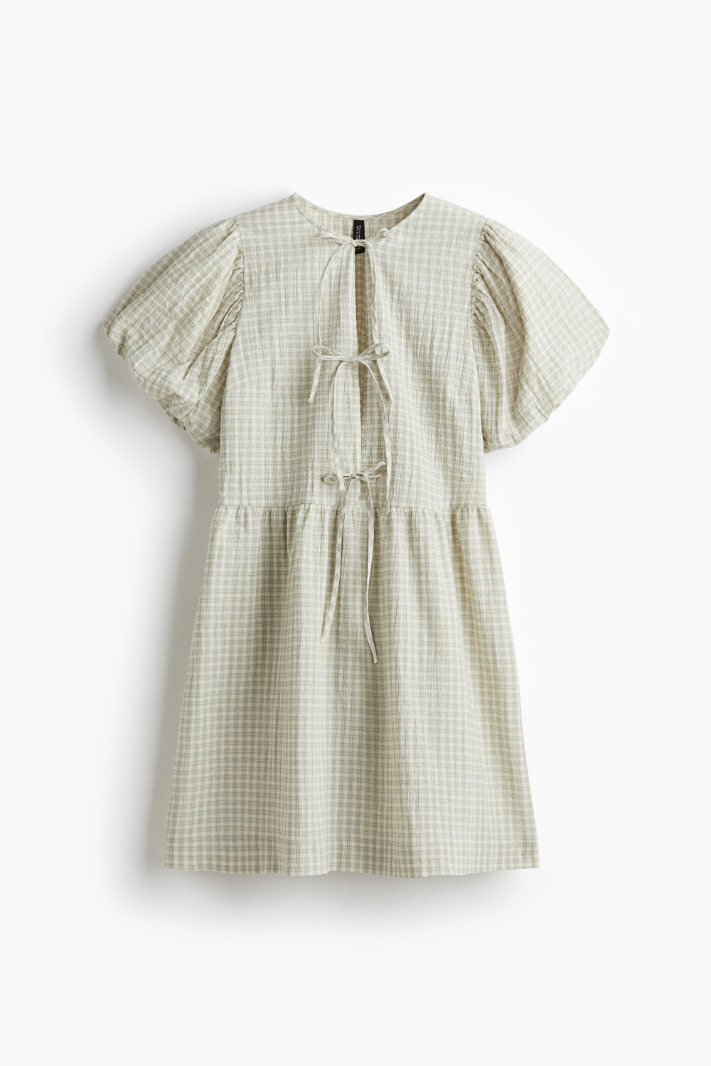 Хлопковое платье со шнурками спереди - H&M