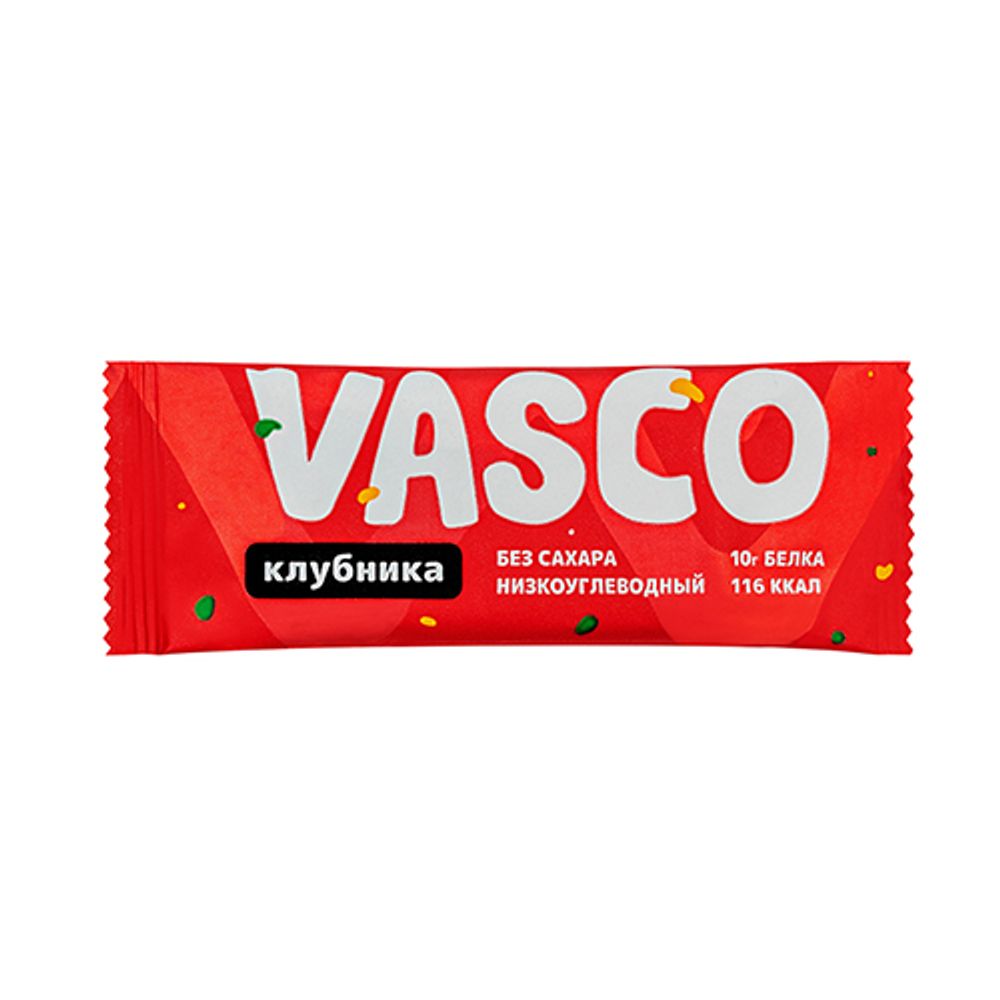 Протеиновый батончик VASCO без сахара Клубника 40 г