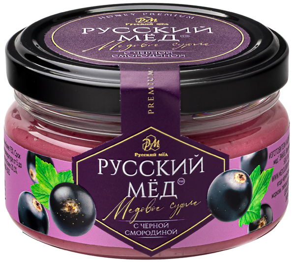 Медовое суфле с чёрной смородиной Русский мёд 100 мл