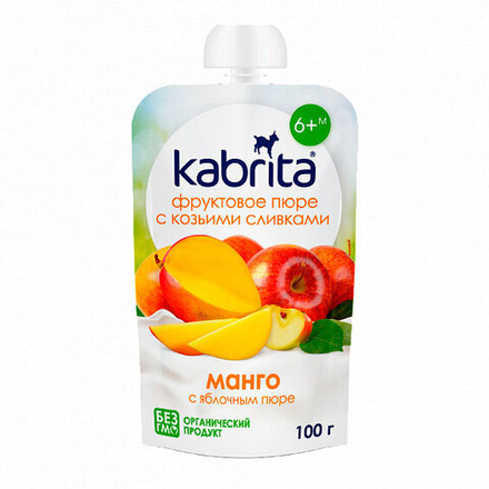 Пюре фруктовое Kabrita Манго с яблочным пюре (6+) 100 г